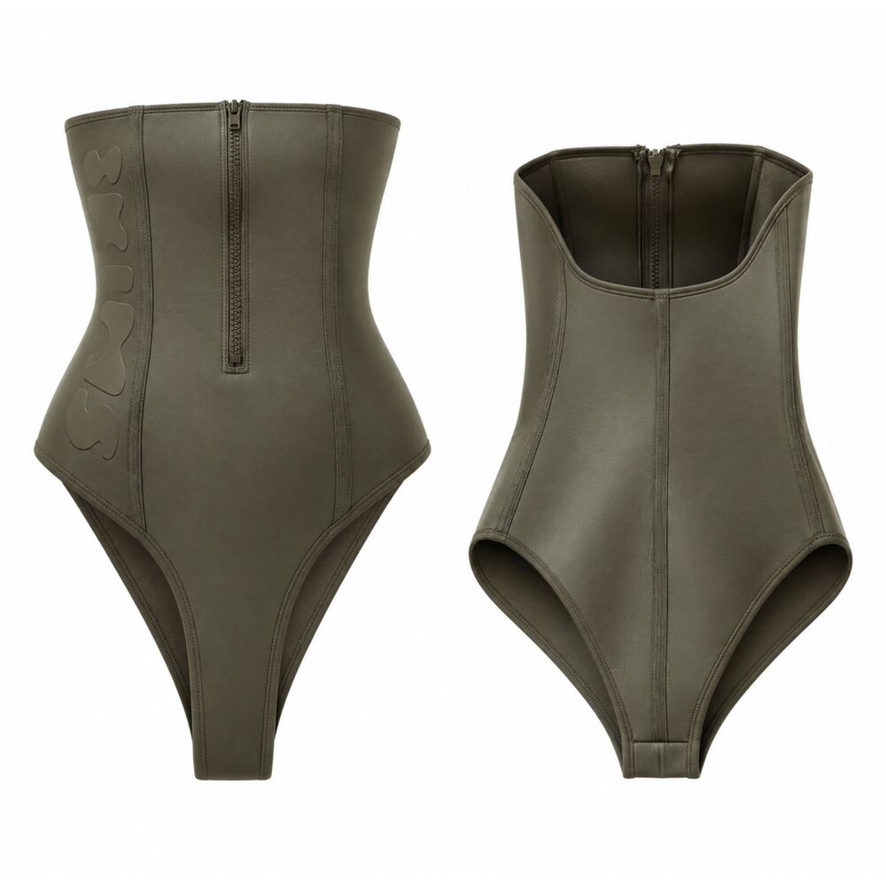 SKIMS Signature Swim Zip Front One Piece Swimsuit High Cut